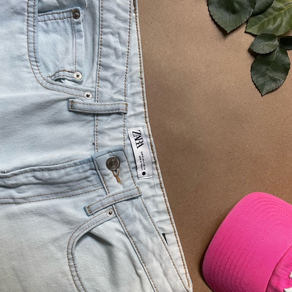 Zara Jeans Zara The Real Hr Straight Arctic Bleached Denim Jeans